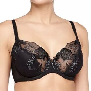 Wacoal Black/Silver “In Bloom” Bra 32DDD